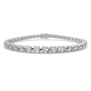 Marcelline Round Cut Diamond Tennis Bracelet S-Link (4 ctw) - Nivetta